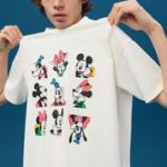 Camiseta para hombre con print retro de Mickey Mouse, Minnie Mouse y Goofy.