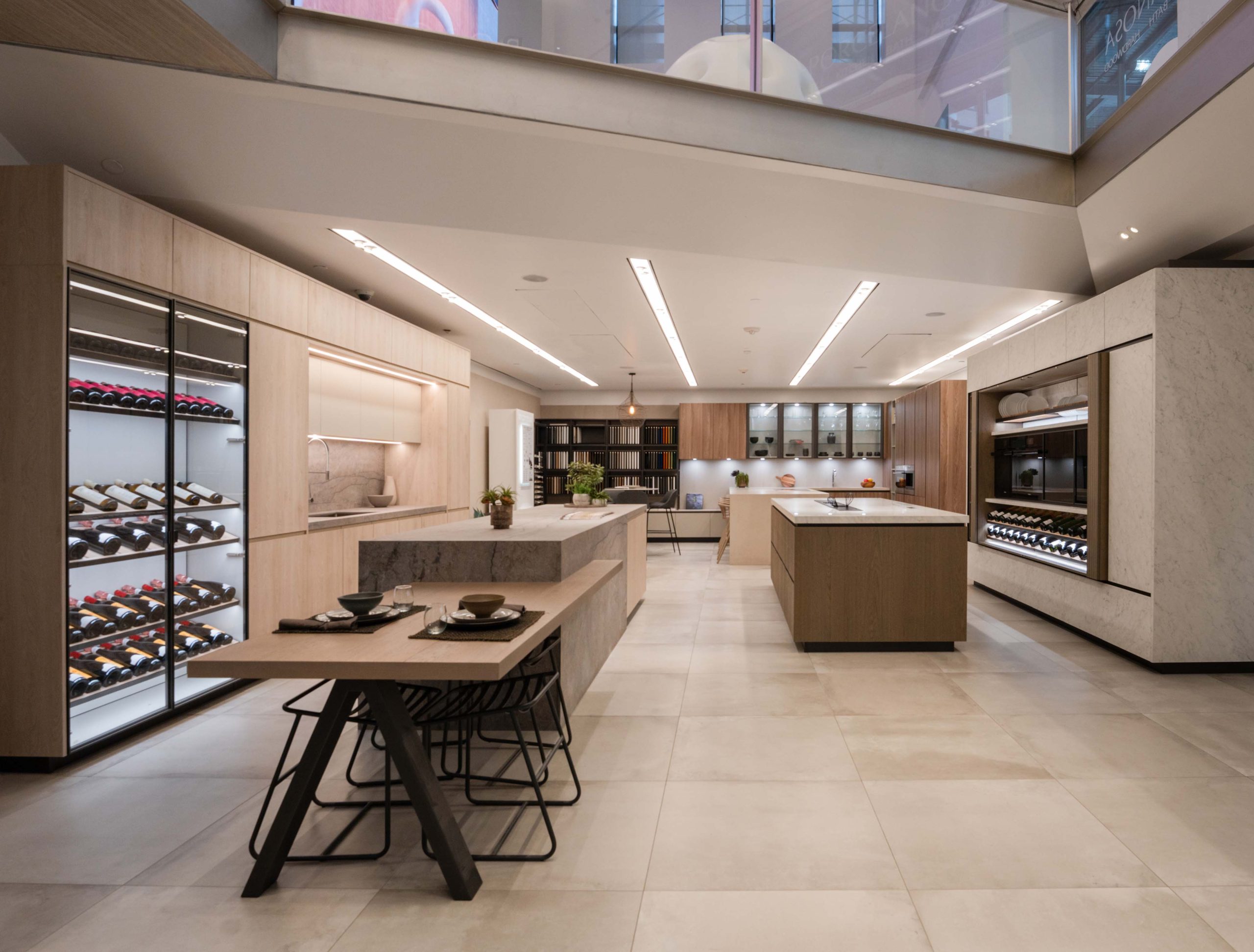 Cocinas Porcelanosa en la flagship store Porcelanosa en Nueva York